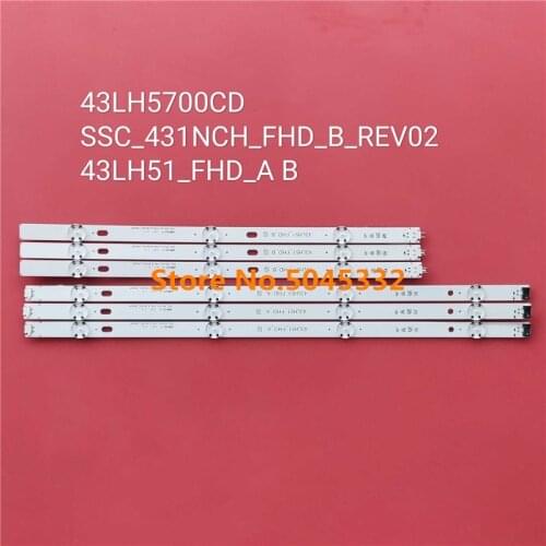 New kit 6pcs LED backlight Strip for LG 43LH5700 43LH51_FHD_A 43LH51_FHD_B SSC_43inch_FHD_A_REV02_150925 SSC_43inch_FHD_B