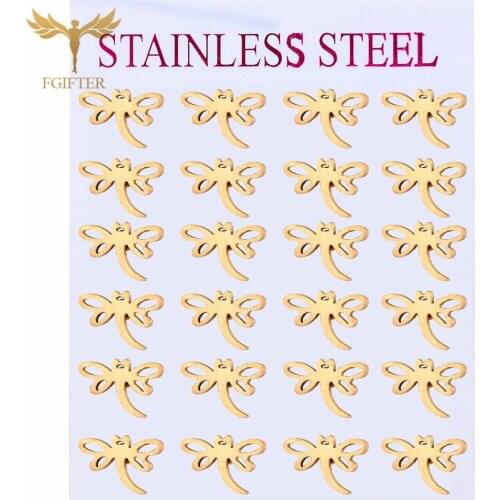 Wholesale Stainless Steel Jewelry Fashion Insect Dragonfly Earrings for Girls Women joyas de acero inoxidable