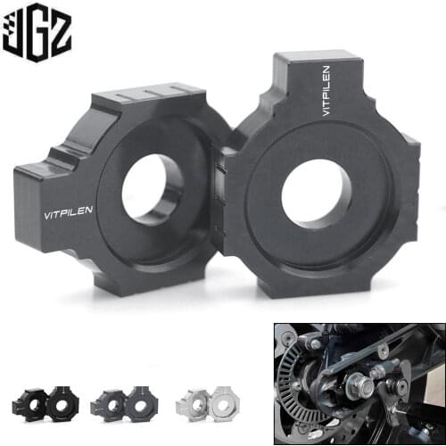 Pair Motorcycle CNC Aluminum Rear Chain Adjusters Axle Blockers Accessories for Husqvarna Vitpilen 250 2018 2019 2020 2021 Black