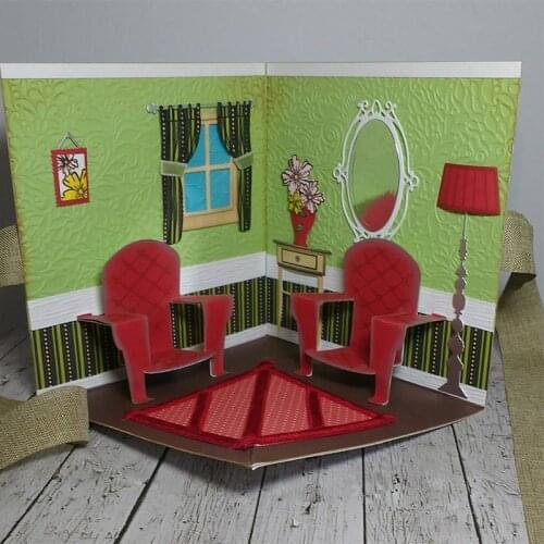 Pop-up Chair Window Toilet Glass Ornament Metal Cutting Dies Stencils For DIY Scrapbooking Decoration Embossing Craft Die Cut