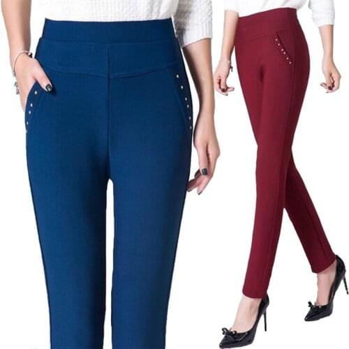 Casual Pants High Waist Autumn Belted Straight Leg Slacks Office Lady Suit Pants Women Trousers