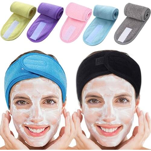 Towel Head Band Sweat Hairband Head Wrap Non-slip Stretchable Washable Headband Hair band for Sports Face Wash Makeup