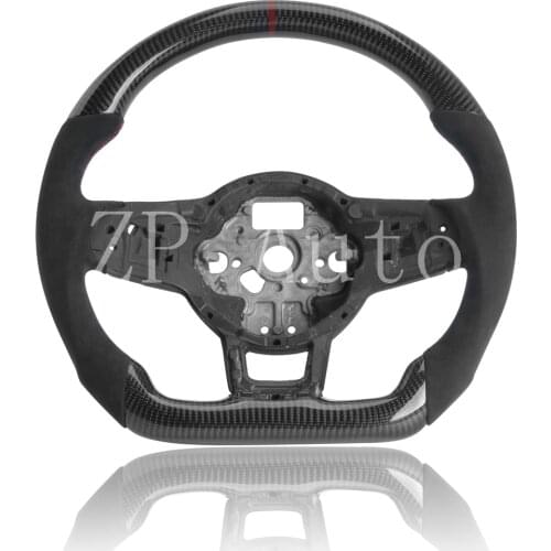 For VW Golf Carbon Fiber Steering Wheel For MK7/MK7.5 GTI/R With Alcantara With/Without Carbon Fiber Tirm