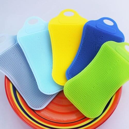 Silicone Cleaning Brush Kitchen Cleaning Supplies Dishwashing Brush Washing Pot Artifact Fruit Brush Silicone Dishwashing Brush