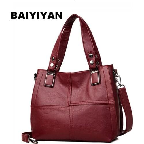 Fashion Luxury Patchwork Womens Tote Bags Designer High Quality Soft PU Leather Handbag For Ladies Shoulder Bag