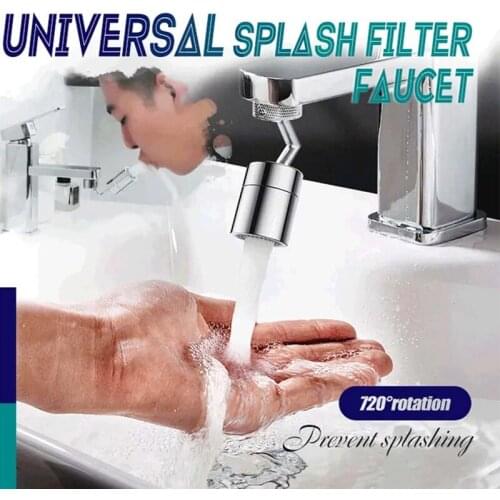Universal Splash Filter Faucet Rotate Water Outlet 720° Bathroom Basin Lengthen Extender Kitchen Tool Faucet Extender Bubbler