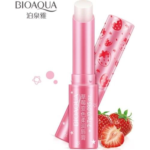 Bioaoua Lip Balm Moisturizer Nursing Lips Long-Lasting Lipstick lipbalm strawberry changing tinted lip balm fruit lip gloss