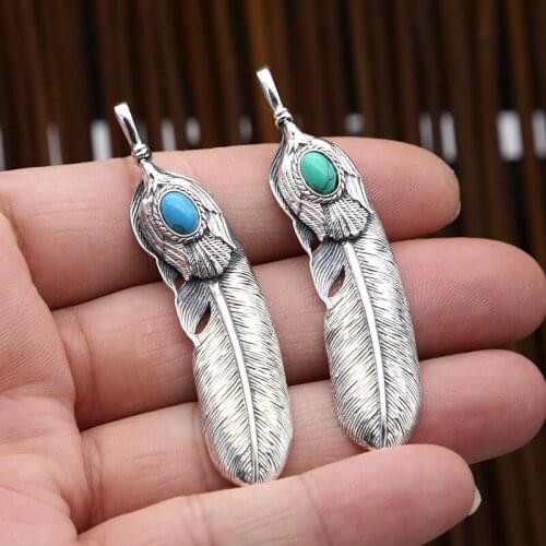 S925 Sterling Silver Jewelry Vintage Thai Silver Handmade Takahashi Goro Feather Men And Women Pendants