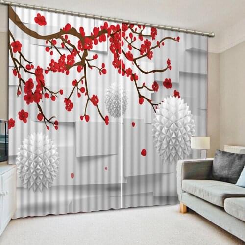 Photo Blackout Window Drapes Luxury 3D Curtains For Living room Bed room Office Home stereo ball flower curtains