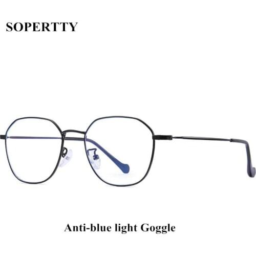 Women Anti Blue Light Computer Glasses , Eyewear Frame Game Glass Metal Frame Anti Glare Myopia Frame Men B1910