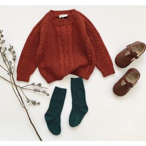 Winter Baby Kids Boys Girls Pullover Sweaters New 2020 Autumn Kids Boys Girls Long Sleeve Knit Hemp Flowers Sweater