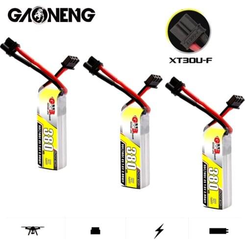 1-5PCS Gaoneng GNB 380mah 7.6V 2S HV 90C/180C Lipo battery for BETAFPV Beta75X 2S Beta65X 2S Whoop Drone with XT30 Plug