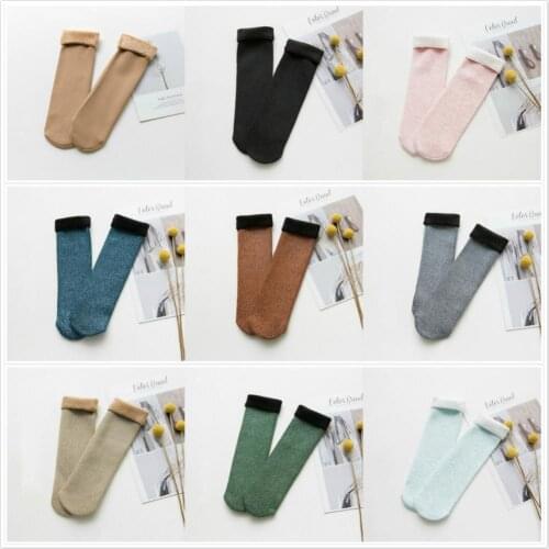 1 Pair Women Thicken Warm Snow Socks Thermal Velvet Boots Floor Sleeping Socks Autumn Winter Daily Basic Colorful Soft Socks