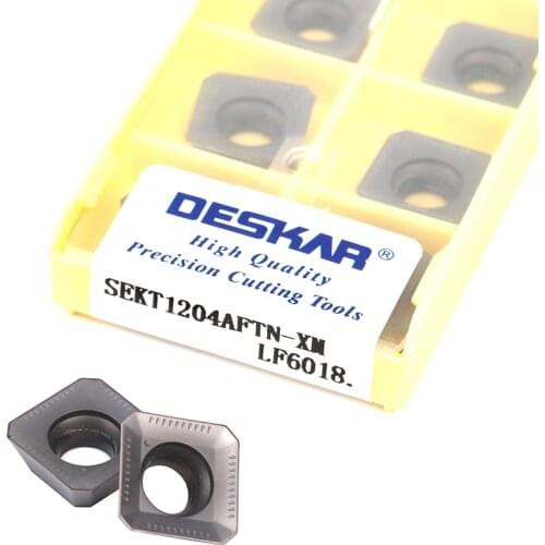 10PCS DESKAR SEKT1204AFTN-XM LF6018 SEMT1204AFTN-XM LF6018 original Carbide CNC lathe turning insert to cut stainless steel well