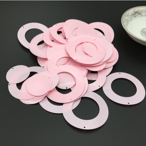 50g Solid Light Pink 50mm Round Circle Sequins PVC Flat For Crafts Wedding Decoration 2pcs Set