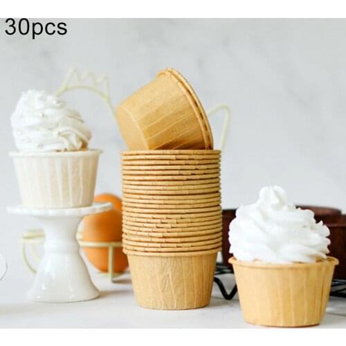 30Pcs Baking Cupcake Cake Liner Wrappers Paper Cup Tray Muffin Anti-Oil Holder