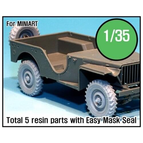 5pcs / lot 1/35 Scale WW2 US Jeep Tires (Excluding Vehicles) Miniatures WWII Resin Model Kit Figure Free Shipping