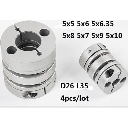 5x5 5x6 5x6.35 5x8 5x7 5x9 5x10 Double diaphragm Disc coupling coupler screw rod servo motor encoder shaft coupling D26 L35