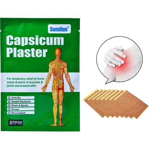 8Pcs/bag Capsicumplaster Muscle Strain & Sprain And Back Pain Joint Pacth Body Relax Health Care Chinese Medicine JMN049