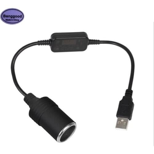 USB 5V To 12V Car Cigarette Lighter Socket Converter Adapter Cable Controller DVR Dash Cam Car Charger Auto Interior Accessories