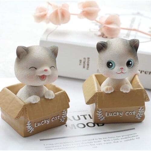 Cat Car Interior Design Accessories Decoration Lucky Bobble Head Doll Creative Desktop