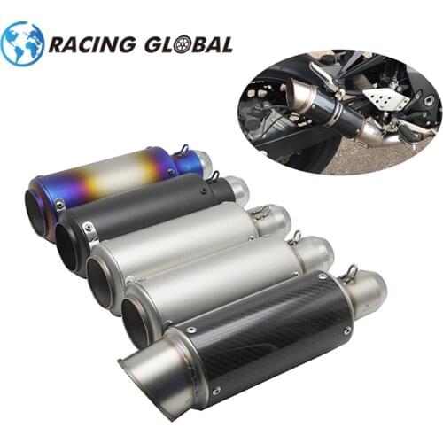 ALCON-Motorcycle 51mm 60mm Inlet Carbon Fiber SC Stainless Steel Exhaust Pipe Exhaust Muffler Pipe For BMW Yamaha KTM Racing