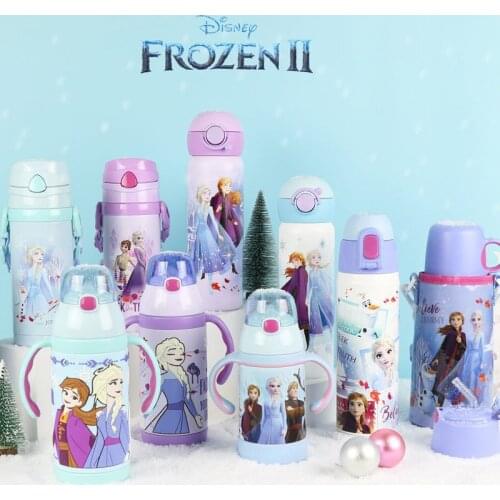 Disney Water Bottle with Straw Thermos Bottle 12-24 Hours Stainless Steel 500ml Childrens Gift Cup Frozen Thermos Hydro Flask