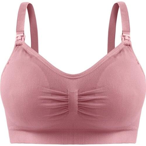 Breastfeeding Bra Adjustable Top Buckle No Steel Ring Maternity Underwear Maternity Nursing Bra with Breast Pad Underwear