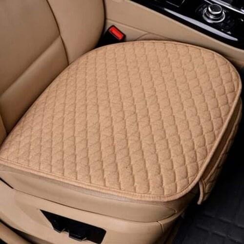 Car Seat Covers Linen Fabric Front Flax Cushion Breathable Protector Mat Pad Car Seat Protector Car Accessories Car Decor