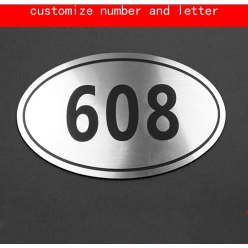 Door sign Brushed silver house number does not fade personalized number letter door plate apartment Hotel