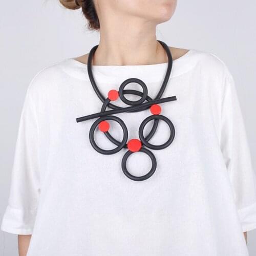 Ethnic Strange Choker Necklace Unusual Womens Rubber Grunge Rope Necklace Handmade Gothic Collar Jewelry Neck Chain Decoration