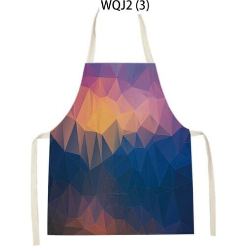 Abstract Printed Geometric Pattern Women Sleeveless Apron Bib Household Cleaning Pinafore Home Cooking Apron Antifouling Bavoir