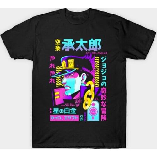Jotaro Stardust Crusader Front Print Only T-Shirt. Summer Cotton O-Neck Short Sleeve Mens T Shirt New S-3XL