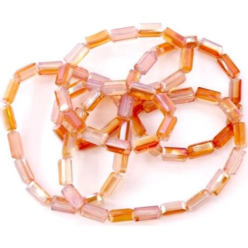 Hot Sales 350pcs/lot Crystal Cube Beads Mini Colorful Glass Square Beads 4x8mm Popular Jewelry Handmade DIY Hair Hoop Cheap Bead