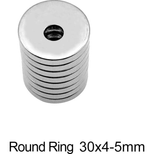 2~20PCS 30x4-5 Ring Loop Strong Magnets 30x4mm Hole 5mm Rare Earth Magnets 30x4-5mm Round Magnets 30*4-5 mm N35