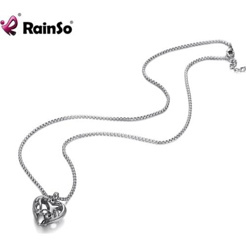 RainSo Stainless Steel Link and magnets ball Necklaces Health for arthritis Bio Energy Healing Power Heart-shaped Necklace 2021