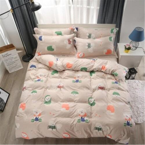 Cute Cartoon Puppy Bedroom Bedding Set, Duvet Cover, Sheet and Pillowcase Bedclothes, Suitable for Single and Double Beds