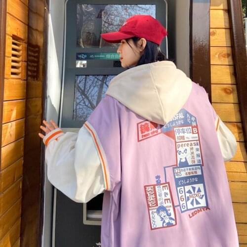Spring Autumn Lovers Fake Two-pics Bomber Jacket Men Women Stitching Hong Kong Style Korean Casual Preppy Hip Hop Oversize Coat