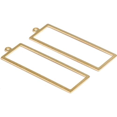 Brass Geometry Charms, Earrings Findings,Raw Brass Pendant,Rectangle Earrings Brass Charm,Blanks With 1 Hole,31.5mmx16mm-RB1363