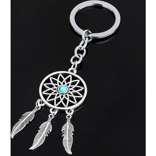 Metal Key Chain Ring Feather Tassels Dream Catcher Keyring Keychain Gift Decoration Pendant New Year Dreamcatcher Gift