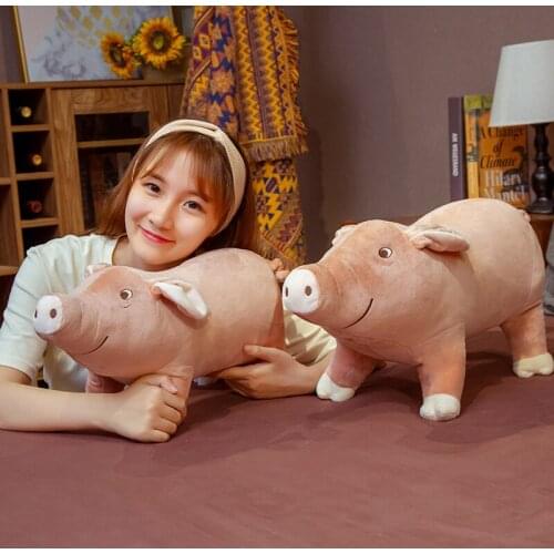 Cute Simulation Pig Plush Toy Stuffed Animal Soft Plushie Pig Pillow Doll Toys for Children Girls Birthday Gift Sofa Bed Decor