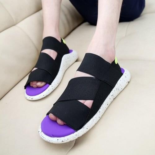 2021 New Fashion Sandals male summer Shoes Men Slippers Open-toed Elastic band Sandals Men Sandals Top Quality Mans Footwear