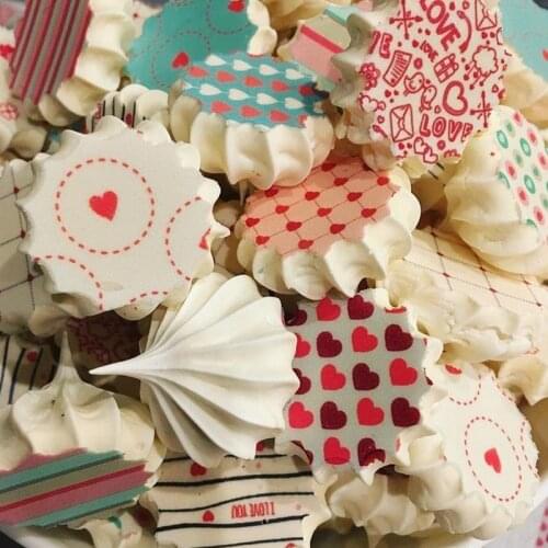 Love Heart Sugar Stamp Transfer Sheets For Valentines Day wedding chocolate meringues decoration sheet cake decorating tools