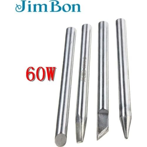 JimBon 1pc 60W Welding Iron Tips For Solder Head Soldering Handle For Soldering Rework Station 4 Shapes