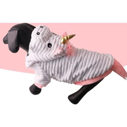 New Christmas Unicorn Pet Dog Clothes Hoodie French Bulldog Yorkshire Festival Cosplay Costume Puppy Soft Cotton Warm Coat