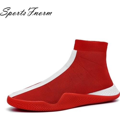 New 2021 Sport Shoes Men Sneakers Loafer Comfortable Knitted Fabric Air Light Sock Shoes Casual Jogging Shoes Male Running Shoes