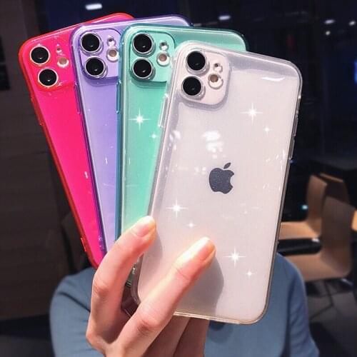 Glitter Phone Case for iPhone 12 11 Pro Max XS XR X SE 2020 7 8 Plus Fundas Protection Cover Clear Soft TPU Shockproof Coque