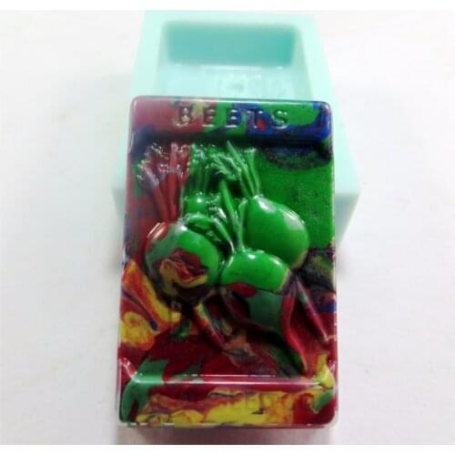 PRZY QT0036 Pastoral Beets Soap Molds Silicone Mold Soap Plaster Handmade Soap Making Moulds Clay Wax Resin Aroma Stone