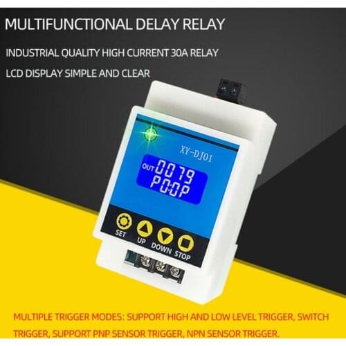 DC 6-30V 30A all the way Delay relay supports high/low/switch/PNP/NPN sensor trigger XY-DJ01