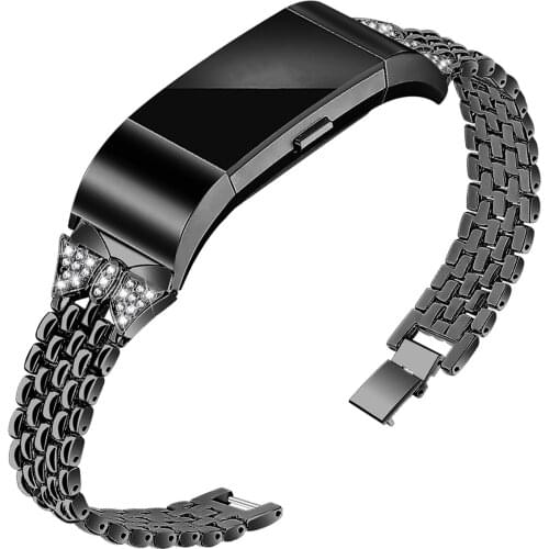 SOONHUA Watch Band Stainless Steel Watch Strap Band Replacement Strap For Fitbit Charge 2 Watch Accessories